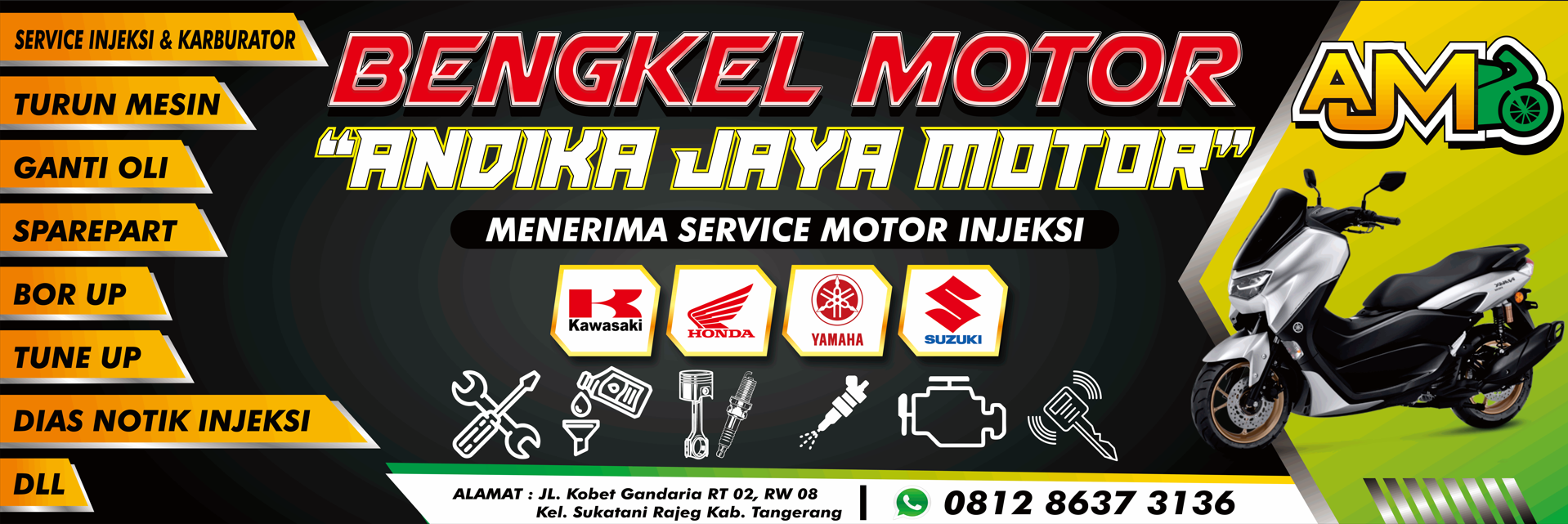 Spanduk Service Motor